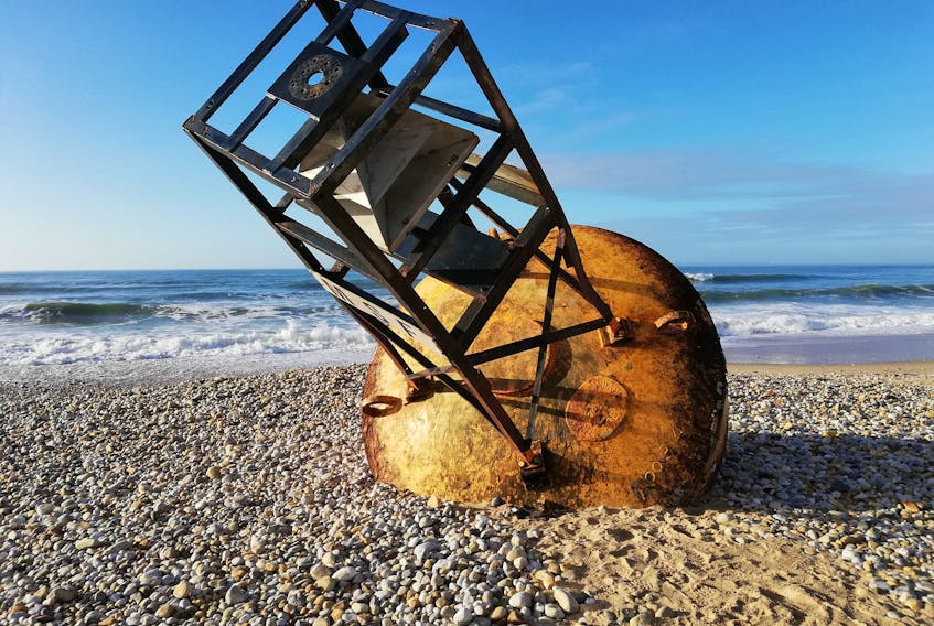 Fishing guide Daniel Nicolet photographed this buoy on Magouero Beach in Plouhinec, France. DANIEL NICOLET/LELOUPBAR.FR