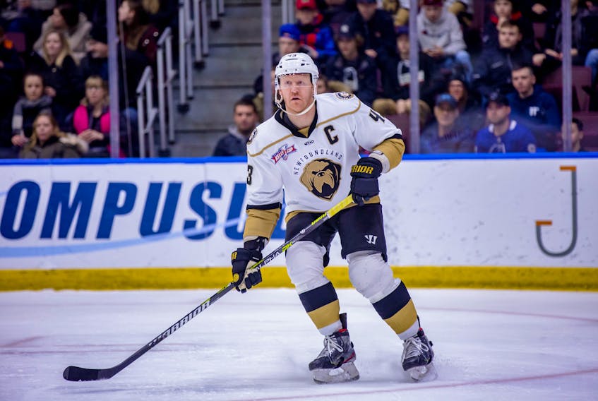The latest multi-game suspension handed to Growlers’ defenceman James Melindy means he’ll be unavailable to his team until March 6. — Newfoundland Growlers photo/Jeff Parsons