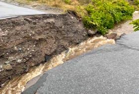 The Town of Placentia said on its Facebook page that heavy rainfall caused significant damage to a number of areas throughout the town. The town posted this photo showing a washed-out section of road. -TOWN OF PLACENTIA/FACEBOOK