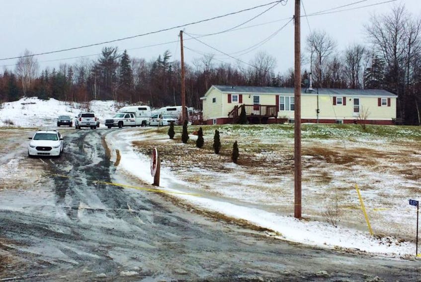 The property in Upper Big Tracadie where four family members were found dead Tuesday.