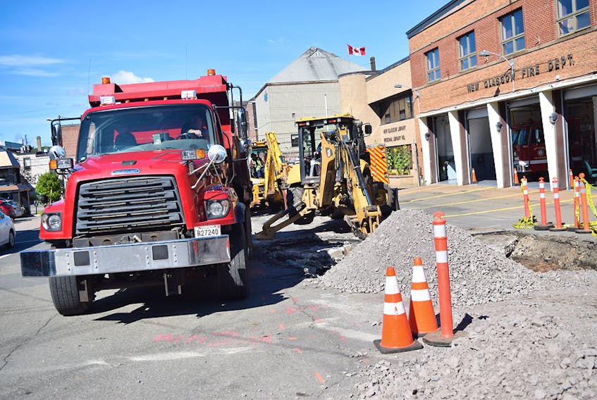 New Glasgow public works has started a project in front of the town’s fire department.