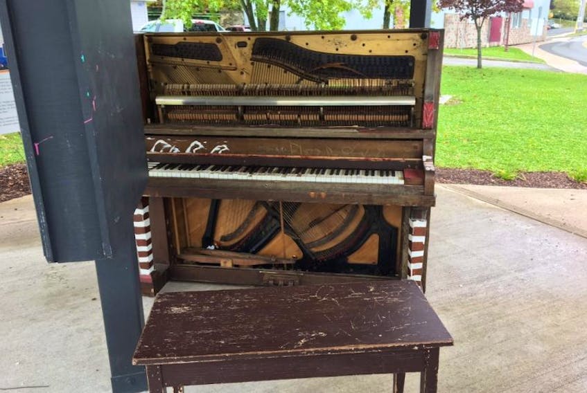 This piano in New Glasgow as vandalized over the weekend.