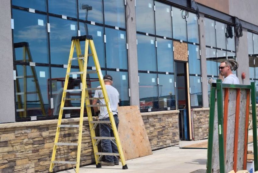Construction is nearing completion for the Boston Pizza location at the Highland Square Mall in New Glasgow. It is scheduled to open on Sept. 6.