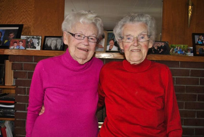Sisters Helen Ward, left, and Gertie MacDonald will celebrate a rare milestone this week when MacDonald joins her sister in reaching 100 years of age.