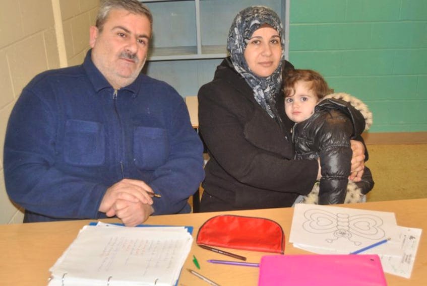 Basem Almethyb, his wife Rania and daughter Raneem are thankful for the opportunity to live in Pictou County and have been working hard to learn English.