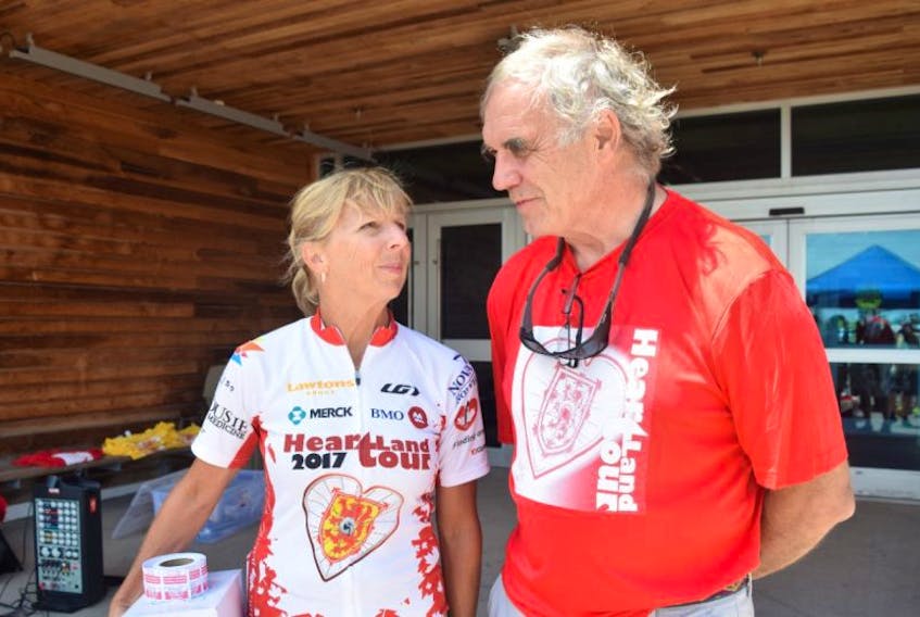 Kathy Saulnier and Gordon Young are pictured after the Heartland Tour stop in Pictou County on Saturday morning.