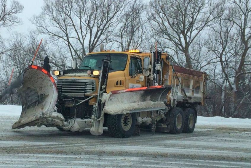 Snow plough trucks were busy Friday on roads throughout Nova Scotia.