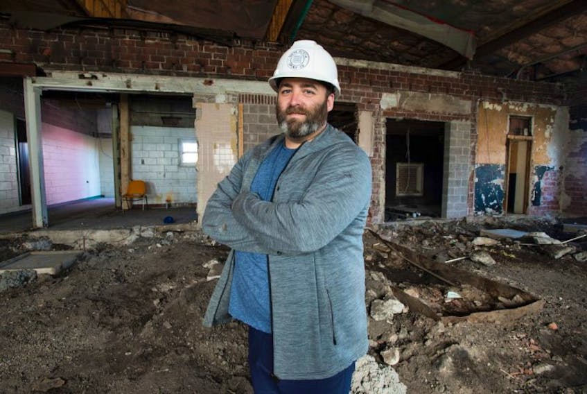 Alex Rice president of the Nova Scotia Spirit Company stands in what will eventually be the bar area of the company’s new production facility and bar. The company purchased the old Scotsburn building at 230 Foord street in Stellarton. ( Mark Goudge/SaltWireNetwork)