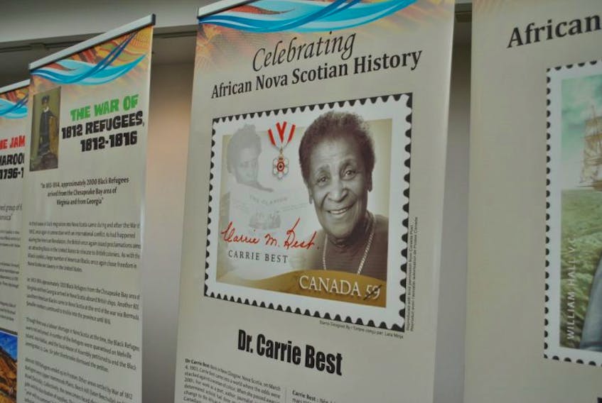 Dr. Carrie Best of New Glasgow is featured in the Black Cultural Society’s pop-up display now on exhibit until Friday at the Museum of Industry. A duplicate exhibit will also be showcased at an event in New Glasgow on Thursday.