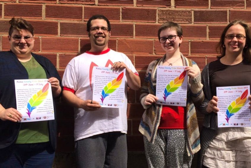 Pride Week is approaching and the planning committee is getting ready. Pictured from left to right are Joy Polley, Jesiah MacDonald, Rosalyn Kelly, and Thekla Altmann. 