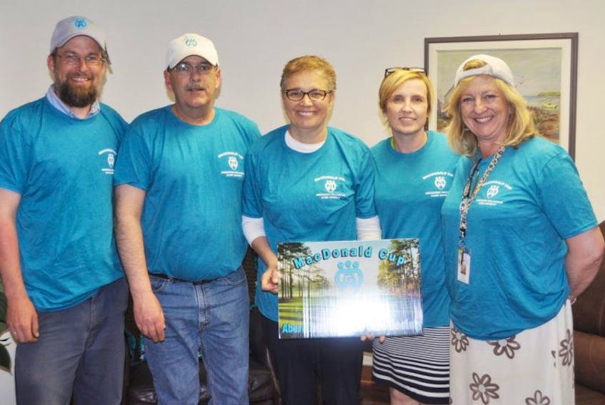 The MacDonald Cup in support of the Aberdeen Hospital Palliative Care Society will be held in July, but fundraising is already well underway. Pictured from left are: Ian Bos, Mike MacNaughton (event organizer), Debbie William, Rhonda Langille and Dr. Anne Kwasnik, who are planning to take part in the event.