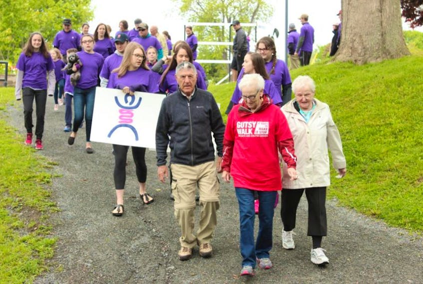 About 90 people were involved in the local Gutsy Walk, which started at Carmichael Park in New Glasgow on Sunday. 