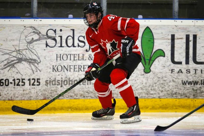 Blayre Turnbull of Canada during the final of the 2015 4 Nations Tournament between the USA and Canada game at the Sundsvall Energi Arena, November 8, 2015, Sundsvall, Sweden.
