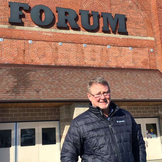Former Saint Mary's head coach Trevor Stienburg stands in front of the Halifax Forum, the home rink of the Huskies for most of his 23 years coaching university hockey. Stienburg has been hired by the NHL expansion Seattle Kraken as a scout.   GLENN MacDONALD / The Chronicle Herald
