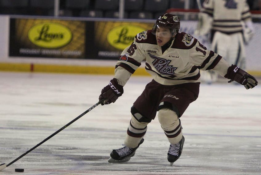 As of Saturday, Maple Leafs prospect Nick Robertson had 33 goals in 30 games with the Peterborough Petes.  (Steph Crosier/Postmedia Network)