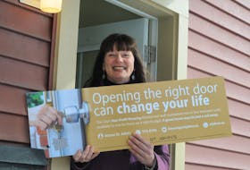St. John's Deputy Mayor Sheilagh O’Leary, council lead for affordable housing, on Thursday launched the city’s latest campaign, Opening the Right Door Can Change Your Life.” Joe Gibbons/The Telegram
