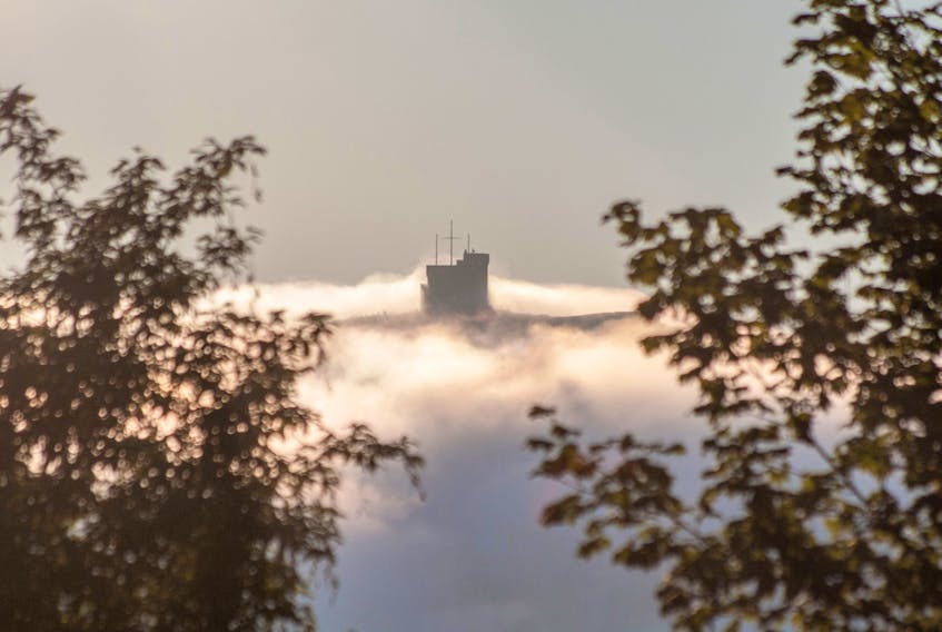 The Fog Monster of Signal Hill... or so it appeared from Steven Hewitt's vantage point in the Basilica in St. John's N.L.  An eerie sight for sure.