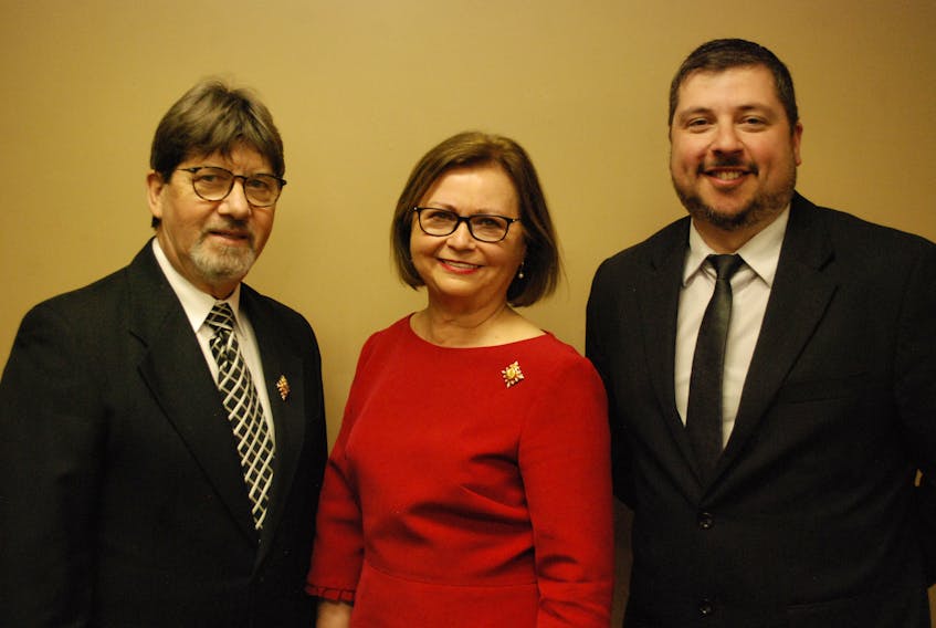 From left to right, Howard Foote, Lt.-Gov. Judy Foote and Clarenville Rotary president Joe Twyne. JONATHAN PARSONS/THE PACKET
