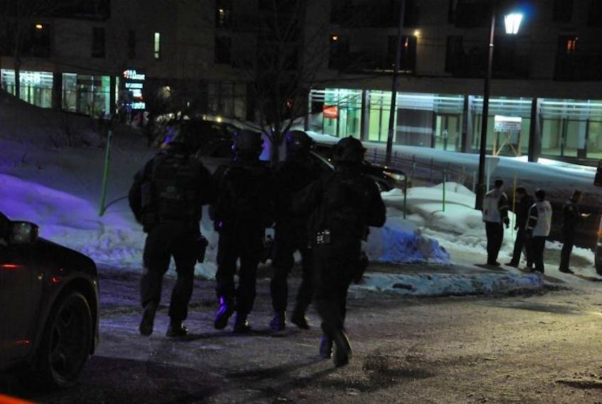 Police respond to deadly shootings at Quebec City mosque Jan. 29. 