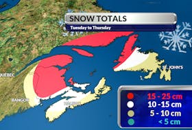 SaltWire meteorologist Cindy Day is predicting stormy weather today across the Maritime provinces. Cape Breton may not be getting as much snow as other areas but Day is forecasting plenty of rain that will hit the eastern part of the island by 10 or 11 a.m. SALTWIRE GRAPHIC