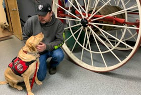 Volunteer firefighter Doug Pynch says Catie, his PTSD service dog, wasn’t well-trained when he received her in 2018. He said he knew something wasn’t right, but he kept Catie as they tried to help her become a proper service dog.