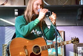 Jordan Musycsyn gets ready to play during the announcement that Nova Scotia Music Week will be coming to Cape Breton next fall. ELIZABETH PATTERSON/CAPE BRETON POST

