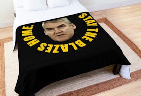 Even bedding can be found featuring Premier Stephen McNeil's "stay the blazes home" message. CONTRIBUTED