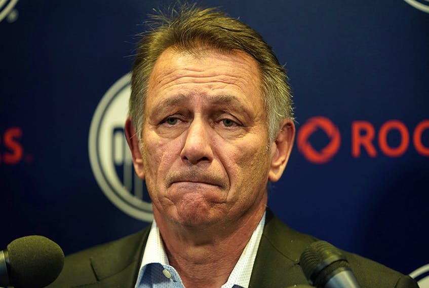 Ken Holland (Edmonton Oilers General Manager and President of Hockey Operations) held a media conference at Rogers Place in Edmonton on Thursday February 20, 2020, just days before the NHL trade deadline. (PHOTO BY LARRY WONG/POSTMEDIA)
