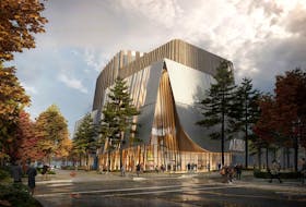 The proposed design for the new Art Gallery of Nova Scotia, submitted by KPMB Architects with Omar Gandhi Architect, Jordan Bennett Studio, Elder Lorraine Whitman (NWAC), Public Work and Transsolar.