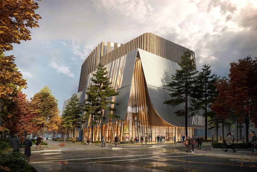 The proposed design for the new Art Gallery of Nova Scotia, submitted by KPMB Architects with Omar Gandhi Architect, Jordan Bennett Studio, Elder Lorraine Whitman (NWAC), Public Work and Transsolar.