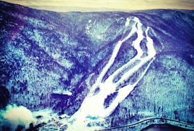 An overview of Ski Cape Smokey. Breton Air and Cape Smokey Holdings Ltd. are joining forces and offering heli-skiing on Friday and Saturday, which will provide participants a tour of the area by helicopter and then will let them out at the top of Cape Smokey to ski down the 300-vertical drop. The top of the hill hasn’t been accessible to skiers in two decades due to the lift to that section of the hill not being in operation. Contributed photo