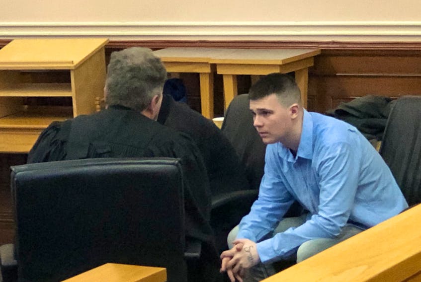Brandon Glasco (right) in court during his trial in St. John’s. Tara Bradbury file photo/The Telegram