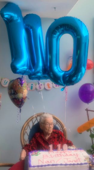 Janet Luscombe, who is originally from Lewisporte, turned 110 this summer.  CONTRIBUTED