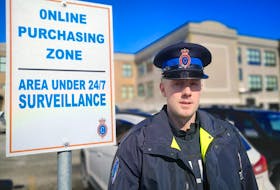 RNC media relations officer, Const. James Cadigan, says the online purchasing zones at their headquarters on Parade Street were established to deter criminal activity and let potential buyers feel safe inspecting any items they’re purchasing from strangers met online. -Andrew Waterman/The Telegram