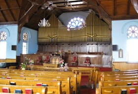 Pictured above is the organ as it appeared in the former Sackville United Church
