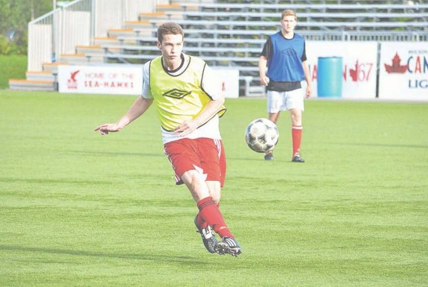 <p><strong>Telegram file photo/Kenn Oliver</strong></p>
<p>Owen McAleese is coming off what may be as successful a first year as any player has had in Challenge Cup soccer, after winning league 2015 rookie of the year honours, earning a berth on the Challenge Cup all-star team and being the unanimous choice as the most valuable player for defending league champion Holy Cross.</p>