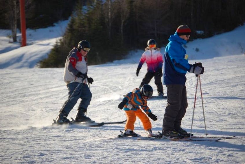 Skiers at White Hills Ski Resort earlier this season.