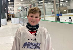 Logan Munden, an 11-year-old para hockey player from Fall River, returned to the ice in December just two months after he had surgery to have his foot amputated. - Glenn MacDonald / THE CHRONICLE HERALD