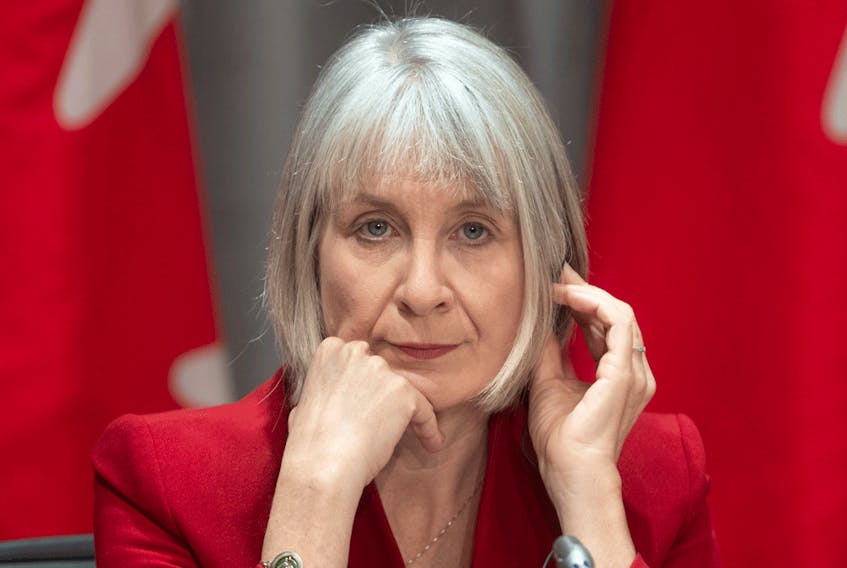 Minister of Health Patty Hajdu during a news conference in Ottawa, April 1, 2020. 