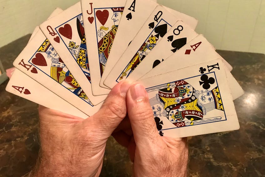 A great tarabish hand to have. Fifty with the bells (Bella) and two outside aces. CONTRIBUTED
