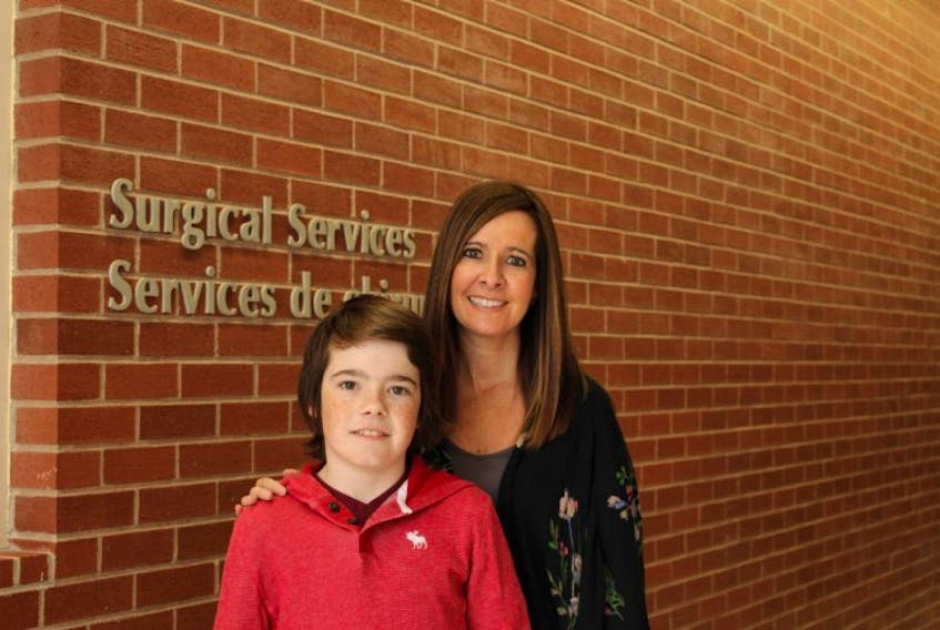 Two years ago, Campbell Pomeroy was diagnosed with Meckel’s Diverticulum and received a life-saving emergency surgery at the Prince County Hospital. He’s pictured here with his mother, Lori Pomeroy. 