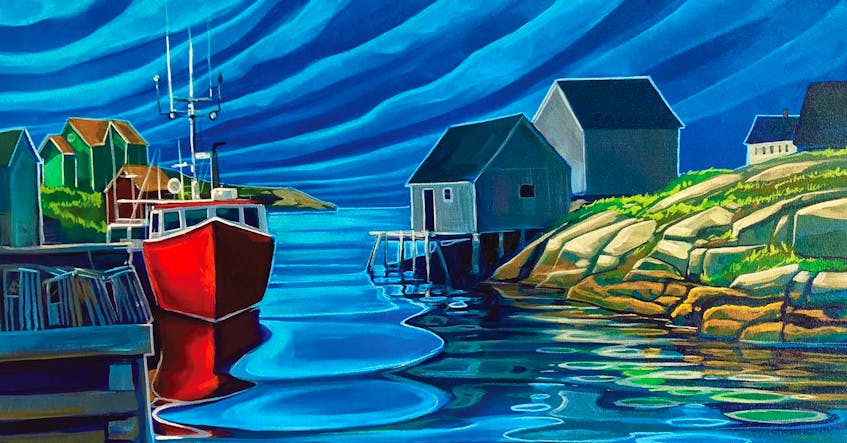 Artist Adam Young is often inspired by fishing stages.