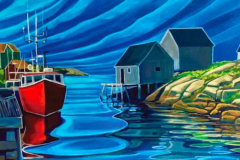 Artist Adam Young is often inspired by fishing stages.