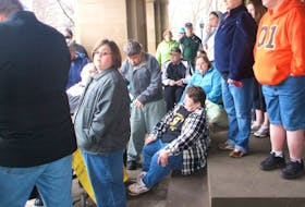 In 2010, P.E.I. People First organized events and rallies to speak out against the institutionalization of people with intellectual disabilities. This rally took place on the steps of Province House in Charlottetown.