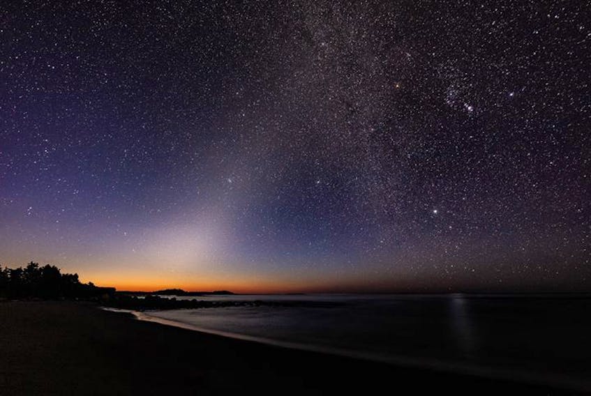 It's back ... the zodiacal light and thanks to Barry Burgess, we all get to see it! This amazing photo was taken in Guysborough NS - in the Tor Bay Provincial Park at 5:02 am, Sept 14, 2018.