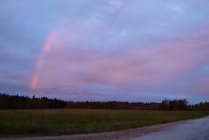 Judy May of Humber Village, N.L, of an early morning rainbow in the Codroy Valley.
