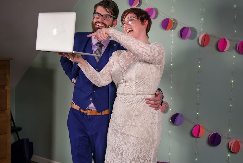 David Harding and Ashley Harding had lots of people viewing their wedding ceremony on Easter Sunday on a live stream. — ANJA SAJOVIC PHOTOGRAPHY