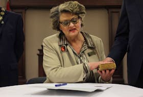 Norma McColeman is sworn in as the first female deputy mayor of Summerside on Sunday, Jan. 1, 2017.