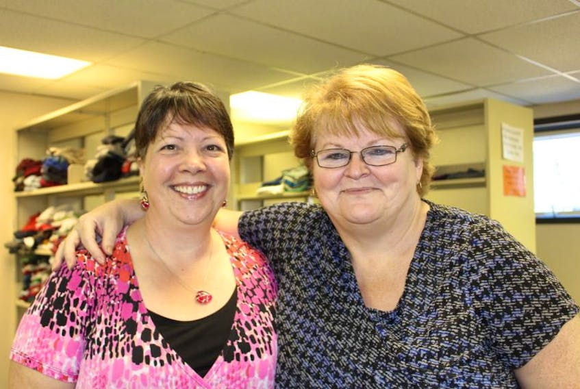 Barb Dyment, left, and Belinda Woods in the new location of the Free Store in Summerside. Woods opened the Free Store in December of 2016 in the basement of the National Bank building. She was told in early July that the store had to vacate because the building was sold. 
