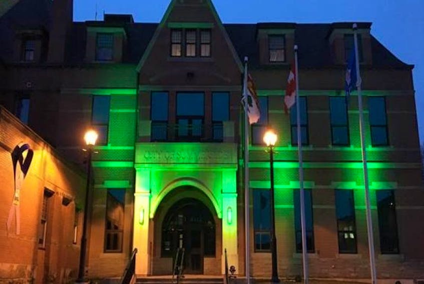 Summerside City Hall was lit up in green in recognition of Mental Health Week